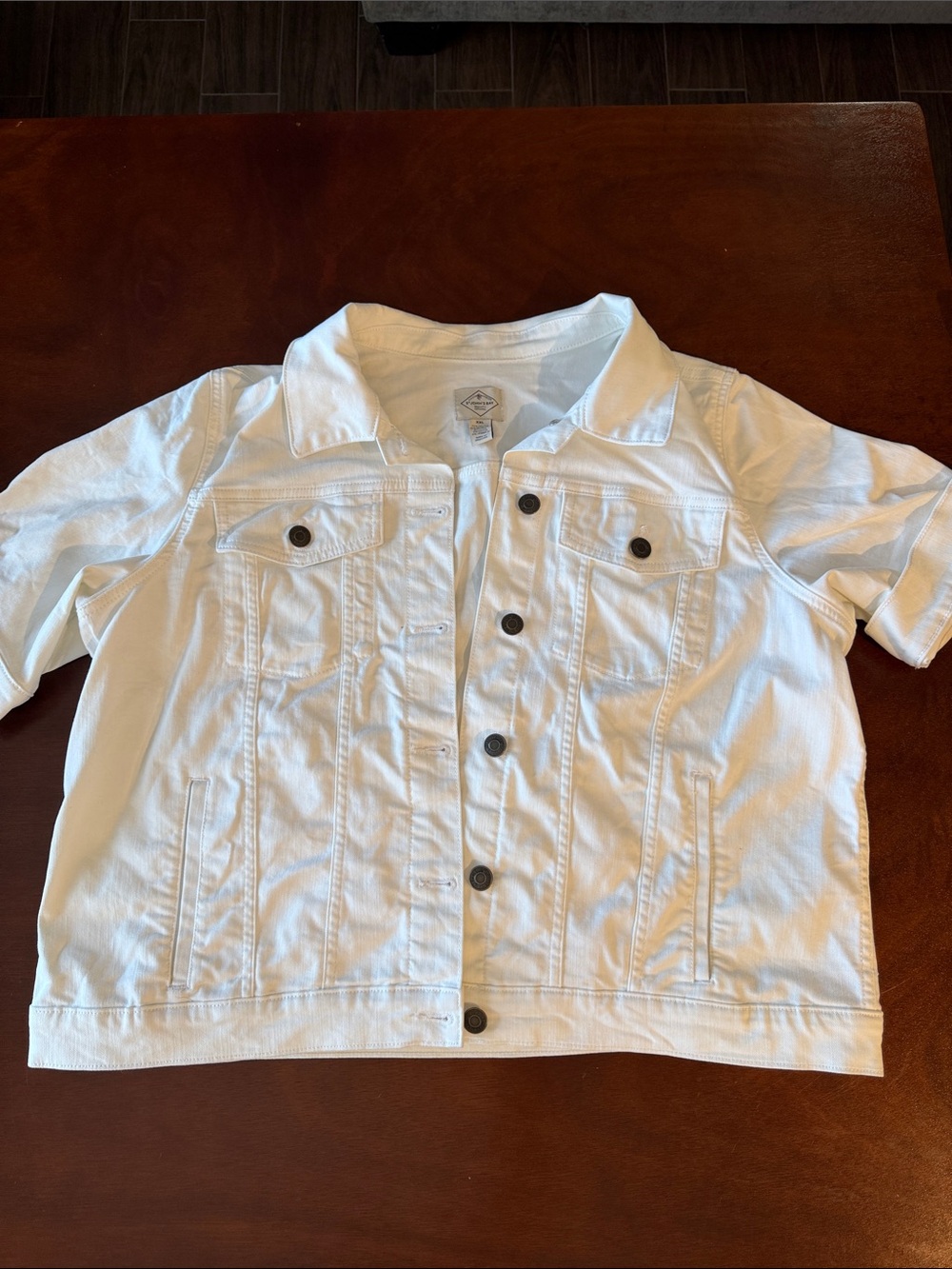 a.n.a White Short-Sleeve Denim Jacket